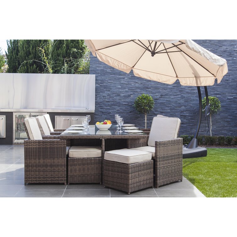 11 piece rattan cube hot sale